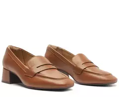 ANACAPRI Mocassim Salto Bloco Loafer Marrom - comprar online