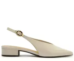 ANACAPRI Sapatilha Slingback Salto Bloco Verniz Branca - comprar online