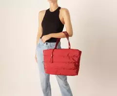 ANACAPRI Bolsa Shopping Grande Nylon Fluffy Vermelha