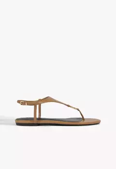 SCHUTZ Sandália Rasteira Kate Couro Marrom - comprar online