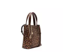 ANACAPRI Bolsa Tote Média Madri Chaveiro Animal Print - comprar online
