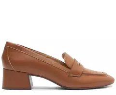 ANACAPRI Mocassim Salto Bloco Loafer Marrom
