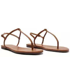 ANACAPRI Sandália Rasteira Marrom Slim - comprar online