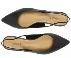 ANACAPRI Sapatilha Slingback Bico Fino Preta - Morena Shoes