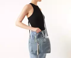 ANACAPRI Bolsa Tote Grande Sporty Nylon Azul - loja online