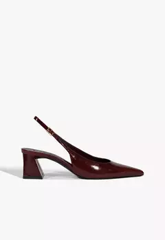 SCHUTZ Scarpin Slingback Rhonda Mid Verniz Vermelho