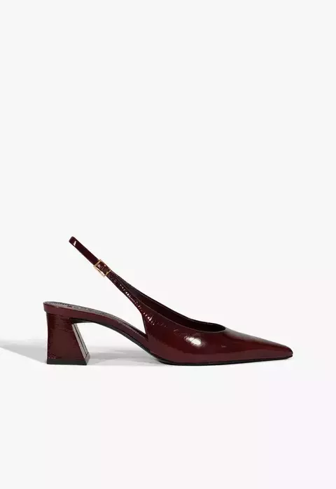SCHUTZ Scarpin Slingback Rhonda Mid Verniz Vermelho