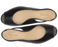 ANACAPRI Sapatilha Slingback Peep Toe Preta na internet