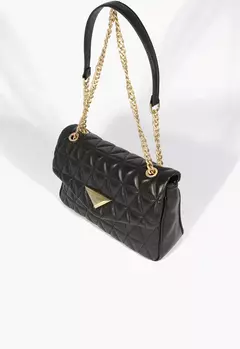 SCHUTZ Bolsa Grande Tiracolo 944 Matelassê Couro Preta - comprar online