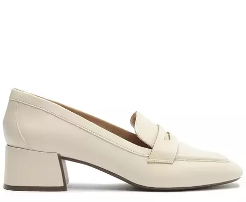 ANACAPRI Mocassim Salto Bloco Loafer Branco
