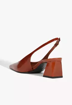 SCHUTZ Scarpin Slingback Rhonda Mid Verniz Marrom na internet