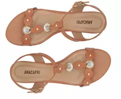 ANACAPRI Sandália Salto Bloco Minimal Doots Marrom - Morena Shoes