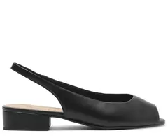 ANACAPRI Sapatilha Slingback Peep Toe Preta