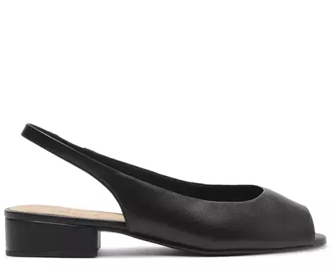 ANACAPRI Sapatilha Slingback Peep Toe Preta