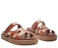 ANACAPRI Papete Tira H May Nut Couro Marrom - Morena Shoes