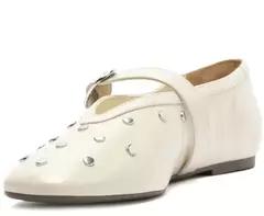 ANACAPRI Sapatilha Tira Única Tachas Bege - Morena Shoes