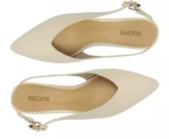 ANACAPRI Sapatilha Slingback Salto Bloco Verniz Branca - Morena Shoes