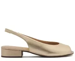 ANACAPRI Sapatilha Slingback Peep Toe Dourada