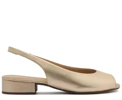 ANACAPRI Sapatilha Slingback Peep Toe Dourada