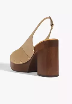 SCHUTZ Sandália Couro Rose Sling Marrom - Morena Shoes