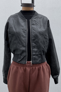 Campera bomber vintage Eco cuero