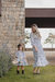 Vestido midi linho lastex estampa exclusiva collab Nico & Pippa - loja online
