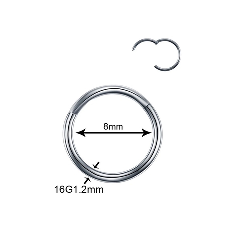 Aro Continuo Plateado 8 mm