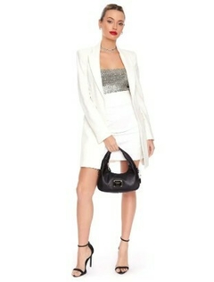 BANDOLERA BAGUETTE NEGRA AMELIE - tienda online