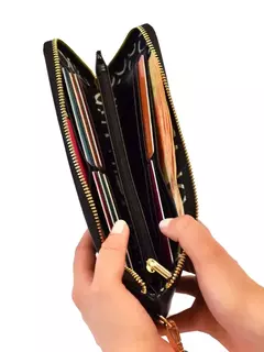 Billetera Negra Clásica Tipo Sobre - comprar online