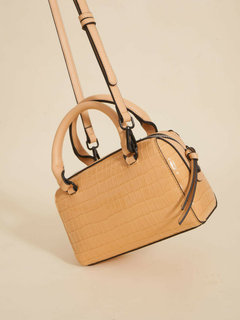 Cartera Baulito Niki Camel De Croco Charol - CHAVELA