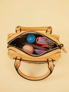 Imagen de Cartera Baulito Niki Camel De Croco Charol