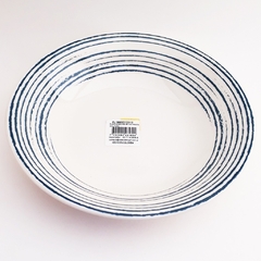PLATO HONDO CERAMICO TRAZOS AZUL 21CM