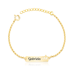 Pulseira infantil nome com coroa - comprar online