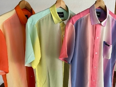 Camisa MILAN Rayas Celeste - comprar online