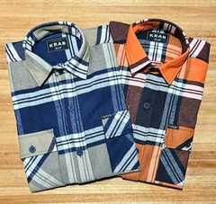 Camisaco Brooklyn Beige y Azul - comprar online