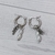 Argollas acero (1,5 cm) con dije perlas y ramita