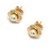 Aros flor enchapado en Oro 1 cm centro perla