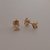 Aros con perla (3 mm) engarzada enchapado en Oro