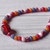 Pulsera acero con cuentas vidrio multicolor