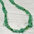 Collar escallas verde, material vidrio. Cadena de alargue, tanza, argollas y cierre de acero