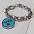 Pulsera Acero Rolo Con Dije Marinero Y Dije Turquesa