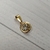 Dije acero dorado con cubic 8 mm