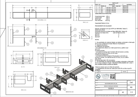 Projeto Detalhado Balancim Empilhadeira (Cap. 2,5ton)