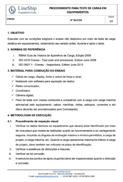 Procedimento para Teste de Carga em Equipamentos