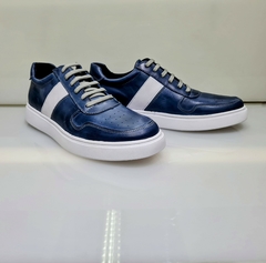 Zapatillas Urbanas de Cuero Caoba y Azul 2701/89 en internet