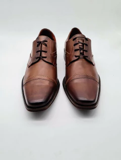 Zapato Horma Italiana en Cuero Habano Patinado 4211/16 - Calzados Chuekos