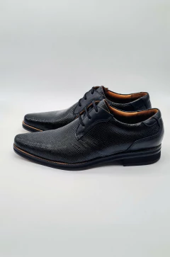 Zapato de Etiqueta, Cuero Negro Trabajado fondo suela - comprar online