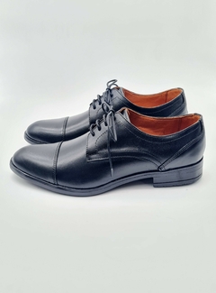 Zapato de cuero Negro costura Gunte, Base Goma 1245/120 - Calzados Chuekos