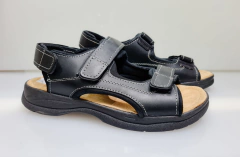 Imagen de Sandalia de Cuero con Abrojos Negro Marron Suela 8022/259