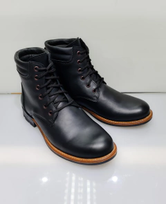Borcego de Cuero Con Cierre Negro 548 Negro Suela - comprar online